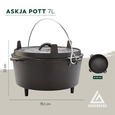 Казан з кришкою Groenberg Askja Pot 30 cm / 7 L Black (266017)