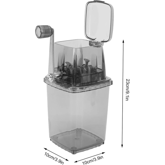 Ручний льодоруб, 1.2 л ручний кривошип ручний Boilie льодоруб PP кухонний бар крижаний змішувач рибальська приманка приманка дробарка для дроблення рибальських приманок, комерційний побутовий портативний бритва льодоруб