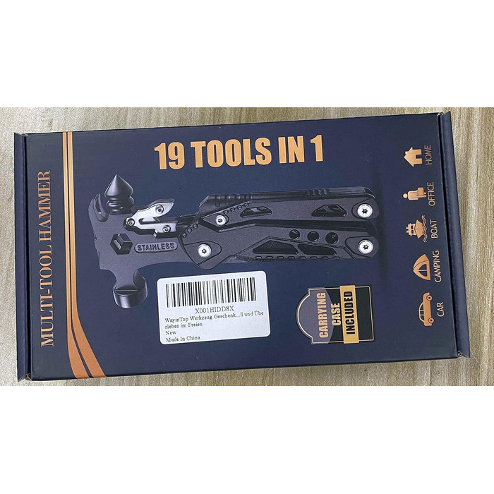 Подарунки для чоловіків, кишеньковий молоток 37 в 1 з набором багатофункціональних інструментів зі сніжинкою, багатофункціональні