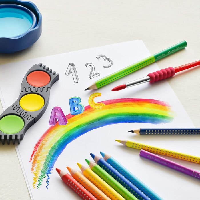 Набір кольорових олівців для дітей та дорослих, 24 предмети, трикутні, стійкі до зламування, включаючи 4 неонові кольори та 2 олівці 1842 Promoset, 201540 -