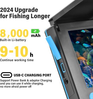 Більш глибокий ехолот, підводна камера для риболовлі, ширококутне інфрачервоне нічне бачення, водонепроникний хост IP65 з 5-дюймовим IPS-дисплеєм для EIS, річки та човна.