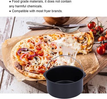 Форма Les-Theresa для фритюрниці, 22 см форма для торта Кошик для випічки хліба багаторазові аксесуари для фритюрниці, аерофритюрниця термостійка легке очищення для HD9925 HD9860 HD9905/01