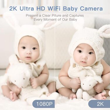 Монітор ARENTI з камерою 2K/3MP, 5 дюймів Wi-Fi Відеоняня PTZ 355, ІЧ нічне бачення, нічне світло, колискові, відображення темпера