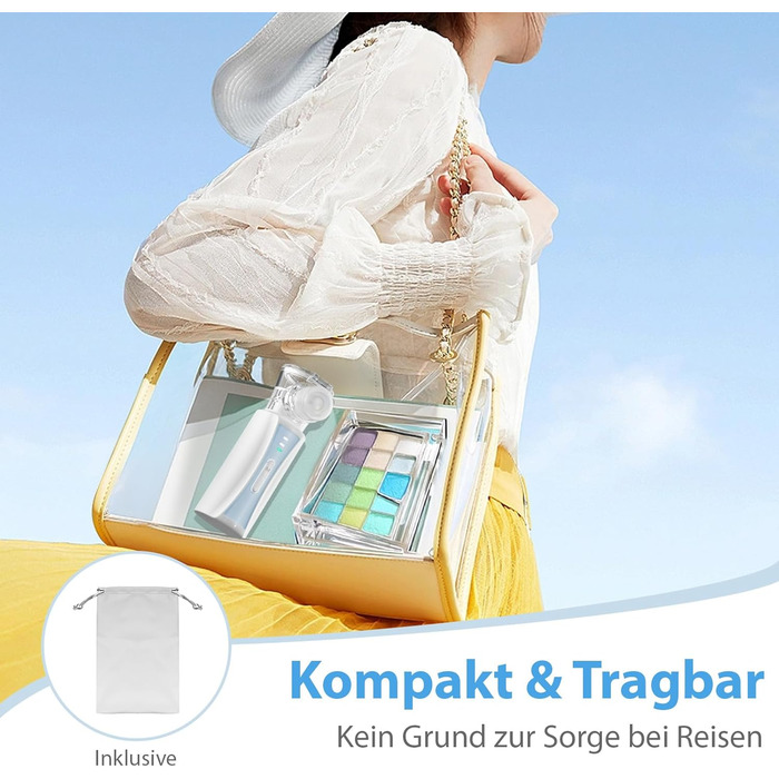 Інгалятор, безшумний портативний інгалятор NIKYPJ для дорослих та дітей, інгалятор, що перезаряджається від USB, з 2-ма масками та 1 мундштуком