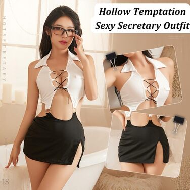 Сексуальний костюм секретарки для жінок, чорний, універсальний розмір