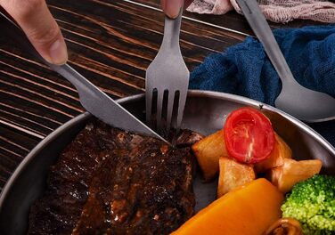 Набір титанових ножів, виделок, ложок та відкривачок для пляшок iBasingo, легкі столові прибори для використання на відкритому повітрі, набір столових приборів для кемпінгу, багаторазовий посуд, міцний, стійкий до іржі, портативний дорожній посуд Ti1066T