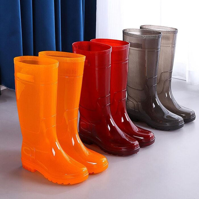 Водонепроникні гумові чоботи з високим халявою, швидковисихаючі, нековзні робочі чоботи з потовщеною підошвою для активного відпочинку, садівництва та інтенсивного використання. Гумові чоботи, помаранчеві, розмір 39 EU.