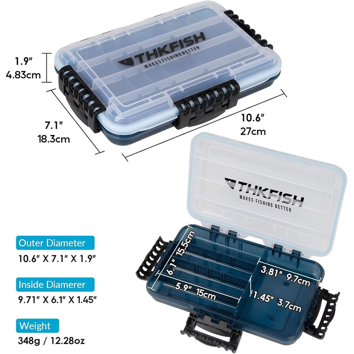Ящик для рибальських снастей THKFISH, 3600 відділень, плавучий ящик для приманок, органайзер для зберігання, невеликий пластиковий ящик з регульованими роздільниками, сонцезахисний, 3 предмети