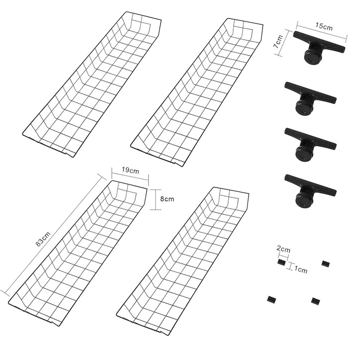 Набір із 2 металевих кошиків SoBuy для телескопічної гардеробної системи кошики для вішалки для одягу та карниза FRG34-P02