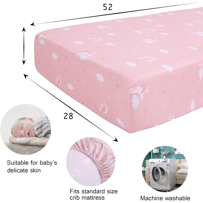 Комплект постільної білизни UOMNY в дитяче ліжечко для дівчаток, рожевий, 3 предмети, ковдра, простирадло, дитяча наволочка, м'яка