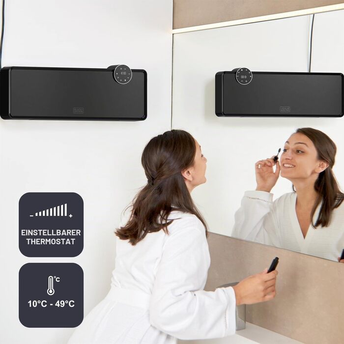 Керамічний обігрівач BlackDecker PTC 2000 Вт з функцією обертання, пультом ДК та можливістю настінного монтажу