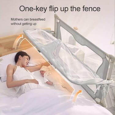 Дитяче ліжечко 3-в-1, дитяче ліжечко, дитяча колиска, регульована по висоті, приліжкове ліжечко/пружинне ліжко-бокс, дитячий манеж, який можна розмістити на ліжку, з москітною сіткою, кремово-білий