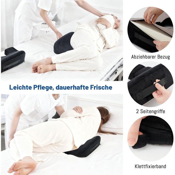 Протипролежнева подушка з чохлом, який можна прати, протипролежнева подушка сидіння для інвалідних візків, подушка сидіння для зняття тиску на куприк, для тривалого постільного режиму, тривалого сидіння, для людей похилого віку, вагітних жінок