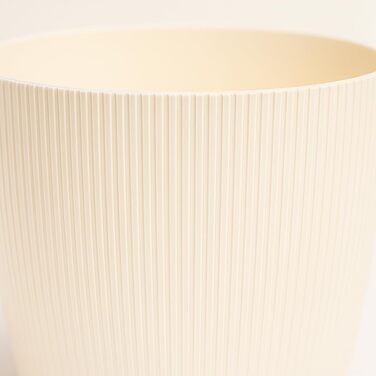 Прикраси для дому та саду, кашпо та квітковий горщик, набір з 3 шт. , виготовлені з пластику, без дренажних отворів, горщик у смугастий візерунок для кімнатних рослин (кремовий, 18 см) Ø 18 см (7,08 дюйма) Кремовий