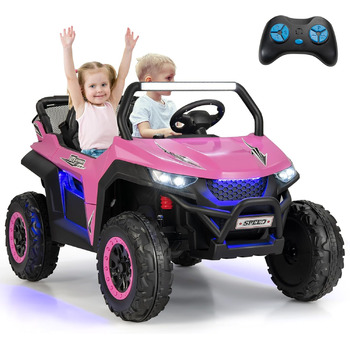 Дитячий 2-місний електромобіль DREAMADE 12V, електромобілі з пультом дистанційного керування 2,4 ГГц, музикою, фарами та USB, елек