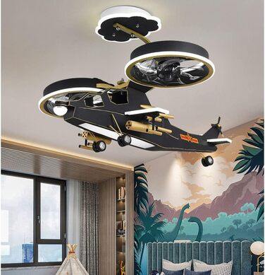 Стельовий світлодіодний світильник PAZWAHF 88W, стельовий вентилятор зі світлодіодним підсвічуванням, регульованою швидкістю вітру