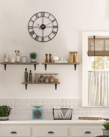 Настінний годинник великий, європейський промисловий старовинний настінний годинник з римськими цифрами, безшумний без цокання мет