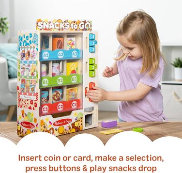 Ігровий набір Торговий автомат Melissa & Doug, 19 деталей, зі снеками, напоями та монетами, розвиваюча іграшка для дітей від 3 років