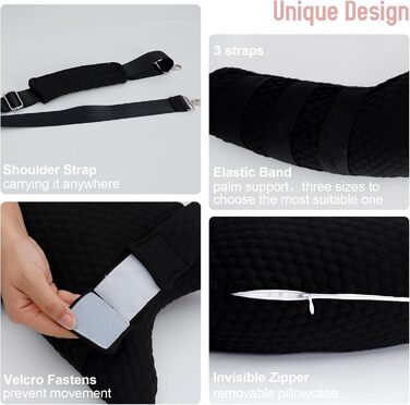 Подушка ротаторної манжети плеча, покращена подушка для підтримки плеча для полегшення симптому замороженого плеча, засіб для догляду після операції на руці, подушка для руки для знеболення при переломі руки, чорна