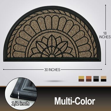 Килимок Mibao 45 x 75 см, нековзний вхідний килимок, міцний килимок, брудозатримуючий килимок з гумовим покриттям для зовнішнього використання, коричневий, 45 x 75 см (прямокутний)
