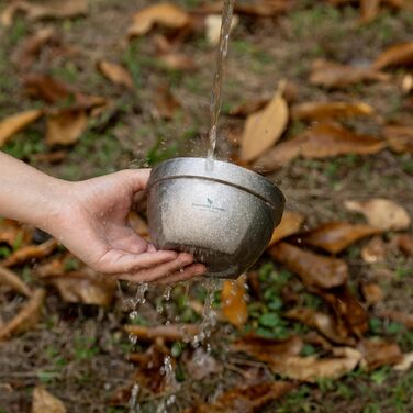 Титанова чаша Boundless Voyage 500 мл та 800 мл, двостінна, для кемпінгу, вівсянки, рису, супу, надлегкого портативного посуду, металевої чашки для використання на відкритому повітрі (срібляста Ti1163T) срібляста Ti1162t