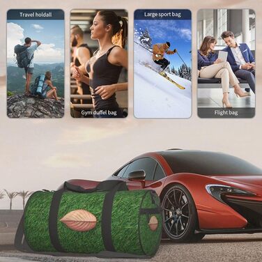 Спортивна сумка-мішок для подорожей з осіннім листям на зеленому тлі, чорна, універсальний розмір, дорожня сумка