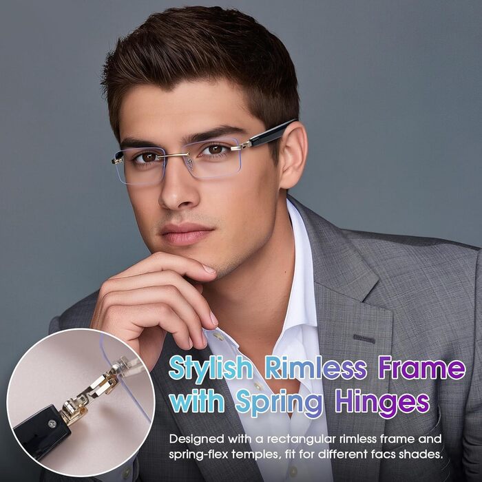 Смарт-окуляри GenXenon без оправ з AI фотохромні лінзи та відкритий аудіосистема, чорні
