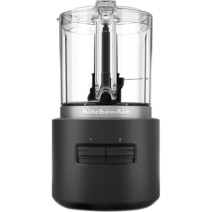 Бездротовий подрібнювач KitchenAid Go Cordless, 1,18 л, 2 швидкості та імпульсний режим, лезо з нержавіючої сталі та вінчик, до 25 хв роботи від одного заряду, чорний