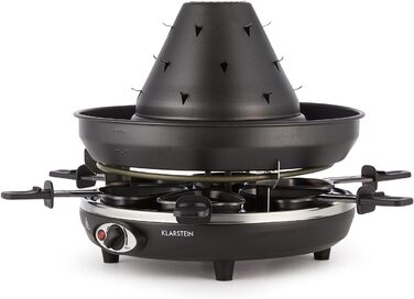 Настільний гриль, електрогриль, тартарний капелюх, 1500 Вт, плавно регулюється, гриль, запікання, сковорода-гриль, на 6 осіб, антипригарне покриття, чорний