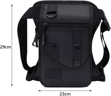 Поясна сумка Fenteer, сумка для відпочинку, регульована сумочка, водонепроникна сумка для ніг, сумка для риболовлі для подорожей на природі, для дорослих, чорна