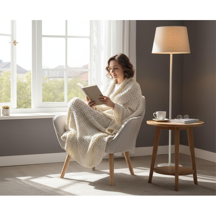 Акцентне крісло, м&39яке крісло для читання з лляними дерев&39яними ніжками, крісло для читання, одномісний диван, крісло під телевізор для вітальні, спальні, бежевий 1 бежевий