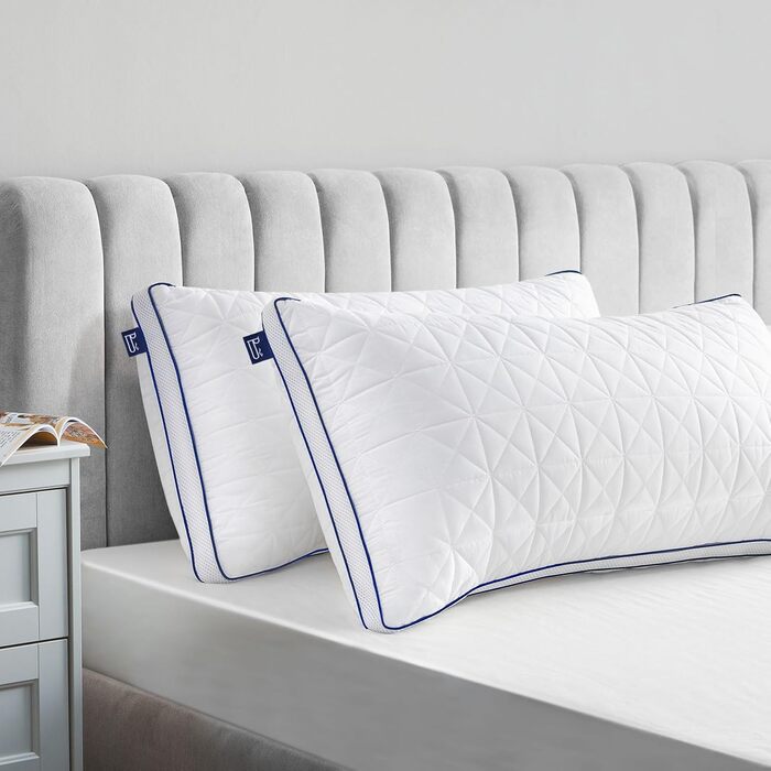 Подушки BedStory 40x80, комплект з 2 шт., 40x80 см із застібкою-блискавкою, 2 подушки з мікрофібри 950 г, регульована висота, дихаючі, можна прати, для алергіків та тих, хто спить на боці, сертифіковані Oeko 40x80 см (комплект з 2 шт.)