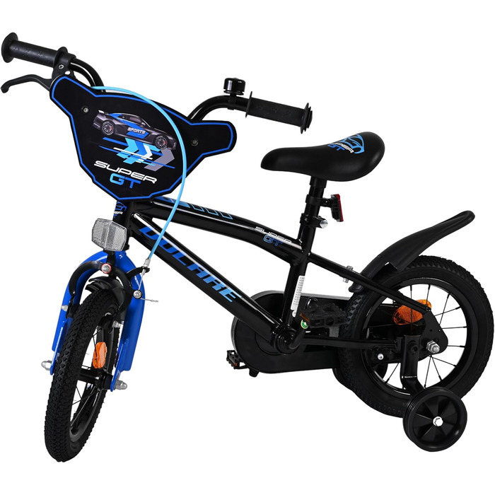 Дитячий велосипед Volare Super GT Blau 12 35 років 2 ручних гальма, знімні бічні колеса, захист ланцюга та світловідбивачі Регульоване сідло Подарунок для дівчаток та хлопчиків