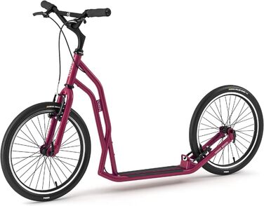 Самокат Yedoo S2020 - до 150 кг, самокат з пневматичними шинами 20/20 - самокат для дорослих, самокат для собак Burgundy