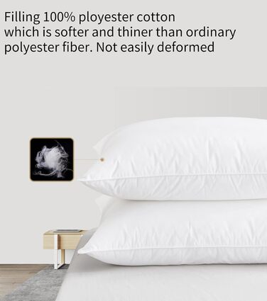 Дитяча подушка 40x60 см з бавовняною наволочкою - М'яка бавовняна подушка, на якій сплять діти - Гіпоалергенна дитяча подушка - Ди