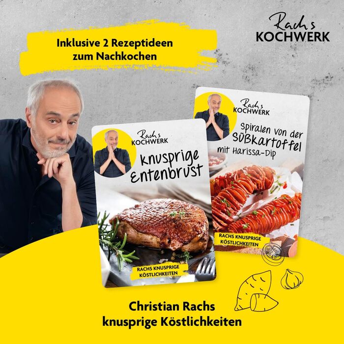 Цифрова фритюрниця Rachs KOCHWERK 12 літрів з пакетом аксесуарів XXL Духовка, гриль і фритюрниця з оглядовим вікном і сенсорним екраном Фритюрниця без олії 10 програм і функція таймера