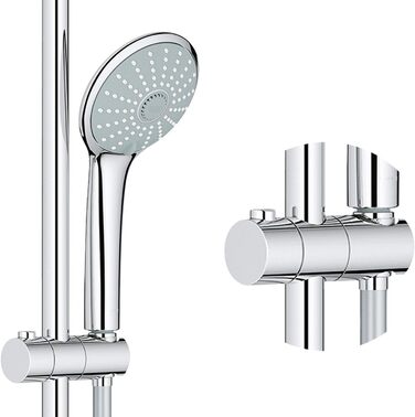 Душовий набір GROHE Vitalio Joy 260 без змішувача, економний (8 л/хв), з верхнім душем (3 режими струменя) та штангою 74 см, хром, 27421002, Ø 260 мм