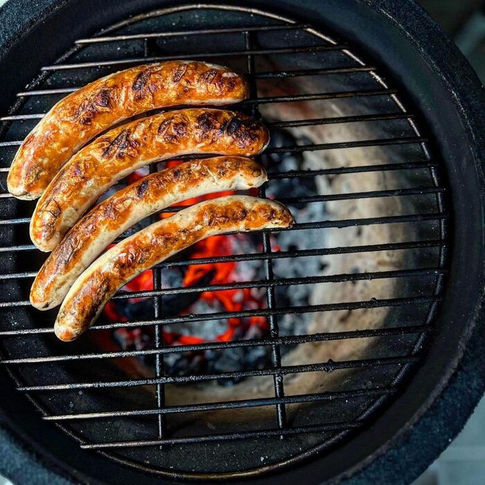 Вугільний гриль Haiiro Ø 32 см з термометром, дерев'яна ручка чорний керамічний гриль Kamado, міні-гриль на вугіллі, міні-гриль ка