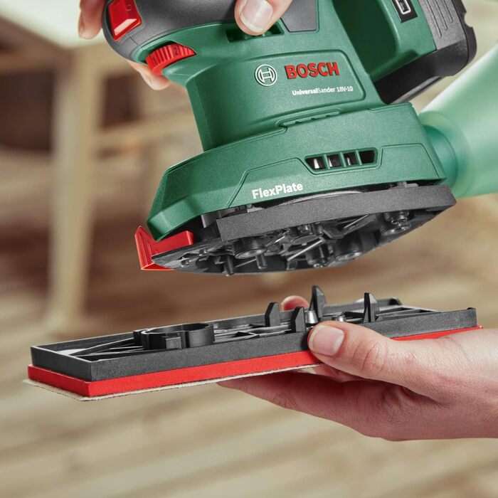 Акумуляторна шліфувальна машина Bosch UniversalSander 18V-10 (без акумулятора 18-вольтова система для саморобної обробки деревини