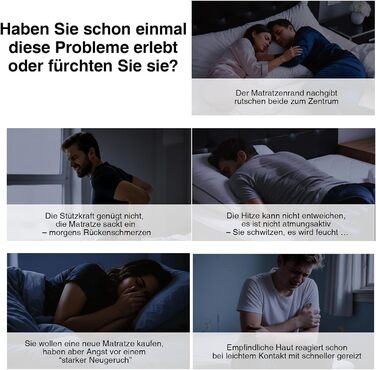 Матрац Novilla 140x200 см, 7-зонний матрац з холодної піни, рівень жорсткості H3 (середньо-жорсткий), висота 20 см, підтримуючий та охолоджувальний комфортний матрац з піни, сертифікований Oeko-TEX, дихаючий, знімний чохол (можна прати при 60C), товщина 2