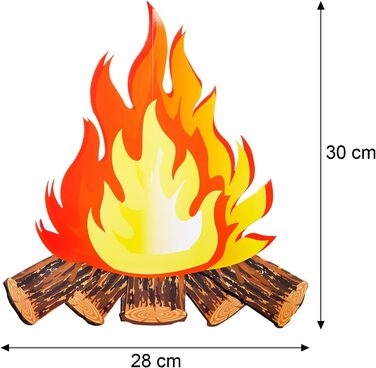 Комплектів штучного вогню підроблений папір полум'я 3D багаття серце картон полум'я факел для прикраси вечірки багаття, 12 дюймів заввишки (6 комплектів), 6