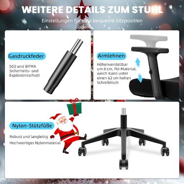 Ергономічне офісне крісло Storeo Imp, XL, до 150 кг, сітка, чорне