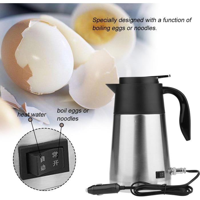 Портативний 1300 мл великої ємності 12/24 В автомобільний чайник вантажівка чайник водонагрівач пляшка для подорожей, приготування