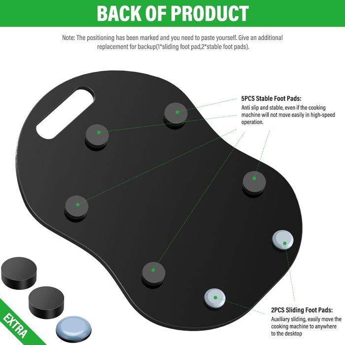 Розсувна дошка для Thermomix TM5/TM6, акрилова ковзаюча дошка преміум-класу, рухома та надійна підставка без зусиль (чорна)
