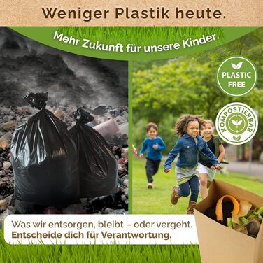 Преміальні пакети для органічних відходів об&39ємом 20 л - 50 упаковок надзвичайно стійких до розривів та вологи паперових пакетів для кухні, контейнерів для органічних відходів та контейнерів для органічних відходів Паперові пакети без пластику, екологіч