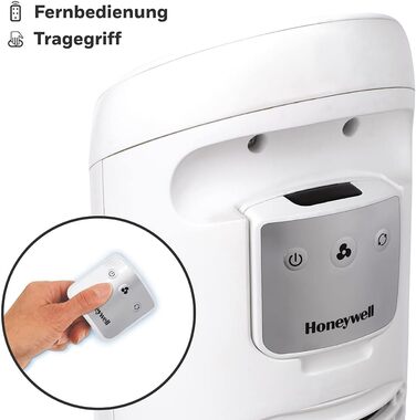 Баштовий вентилятор Honeywell QuietSet, що коливається, для всієї кімнати (5 налаштувань швидкості, коливання 80, функція таймера,