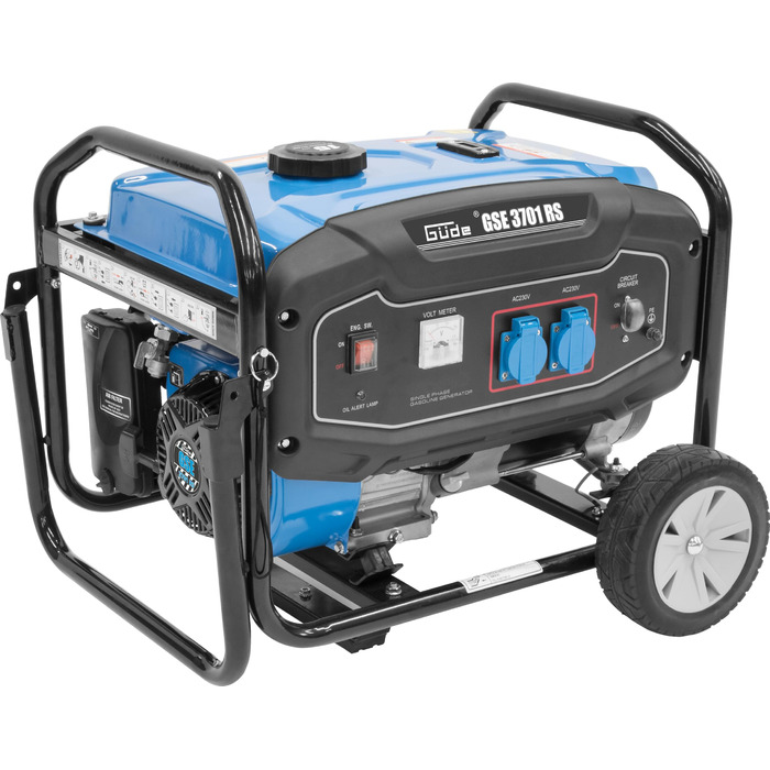 Генератор Gde GSE 3701 RS (4-тактний двигун, бензиновий, 4/5,5 (кВт/к.с.), 2 розетки 230 В, макс. 2800 Вт, час роботи до 16 год, бак 15 л, автоматичний регулятор напруги (ARV), захист від перевантаження, шасі, TV/GS, тестування ДОБРЕ - ДУЖЕ ДОБРЕ)