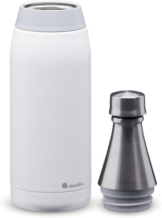 Пляшка для пиття Aladdin Fresco Thermavac з нержавіючої сталі 0,6 л, колір Сніжинка Білий герметичний термос зберігає холод понад 10 годин пляшка для води без бісфенолу А можна мити в посудомийній машині