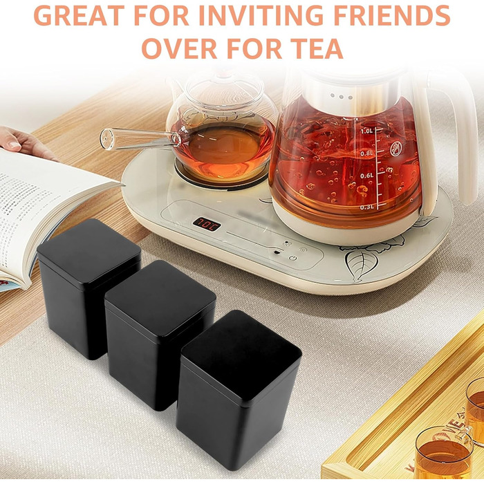 Чайних банок для розсипного чаю (від 100 г до 250 г), 8 x 8 x 11 см металеві ароматичні бляшанки для спецій для кавових зерен та спецій (сірі), 15