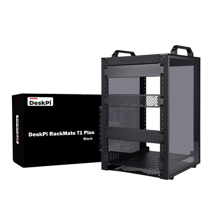 Дюймова серверна шафа, міні-стійка глибиною 260 мм з полицею та заглушкою, для NAS, AV та мережевого обладнання (чорна), 1 Plus, 8U 10-